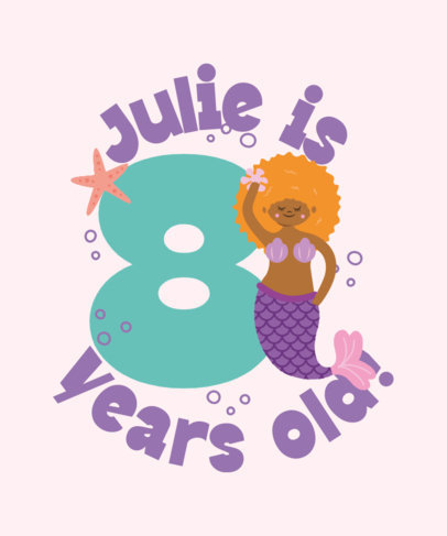 T-Shirt Design Generator for a Child's Birthday Party with a Colorful Number  5644c