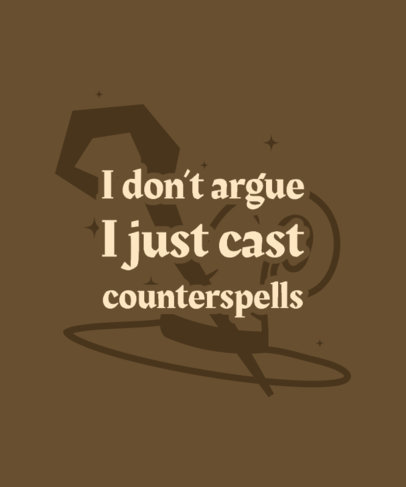 T-Shirt Design Template with a Wizard Hat Graphic Inspired by Dungeons and Dragons