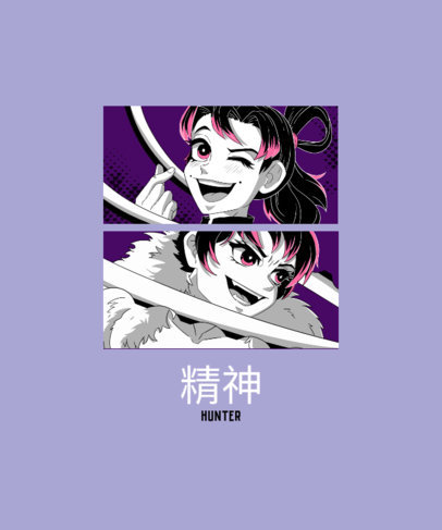 T-Shirt Design Maker Inspired by Demon Slayer Featuring Anime-Style Illustrations