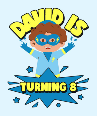 T-Shirt Design Generator with a Superhero Graphic for a Children's Party