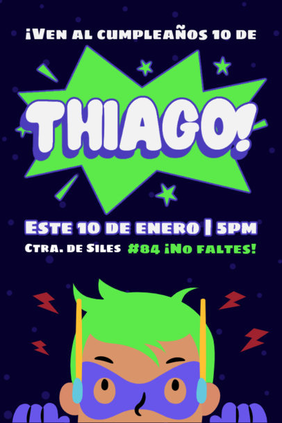 Invitation Generator for a Child's Birthday Party with a Superhero Theme