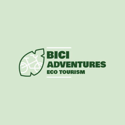 Eco-Tourism Company Logo Maker Featuring a Bike Graphic with a Leaf