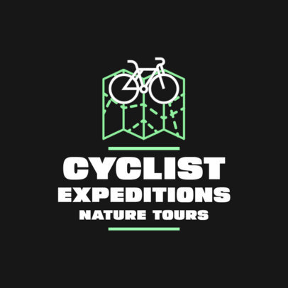 Eco-Tourism Agency Logo Generator Featuring a Bike on a Map