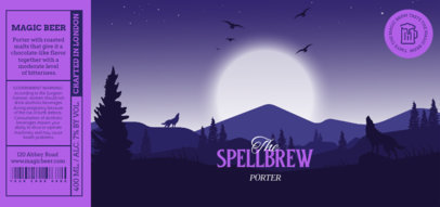 Beer Label Design Creator Featuring an Illustrated Forest by Night 6318f-el1