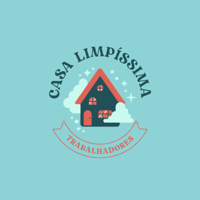Cleaning Service Provider Logo Maker with an Illustrated House