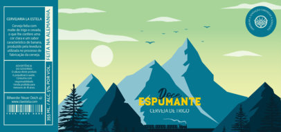 Beer Label Design Creator Featuring Illustrated Mountains 6318c-el1