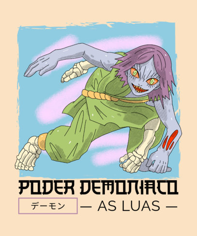 T-Shirt Design Maker Featuring a Horror Demon Slayer-Inspired Character Illustration 4299i 5897
