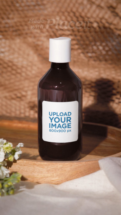 Cosmetic Bottle Video Featuring a Rustic Setting