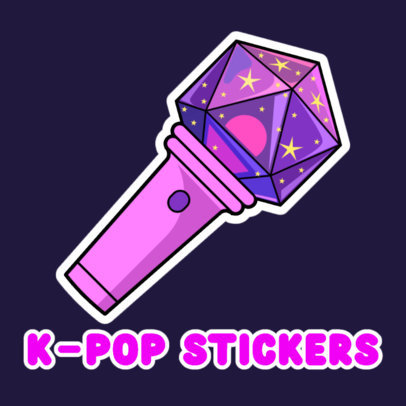 K-Pop Sticker Maker Featuring a Lightstick Graphic