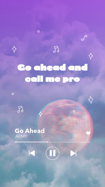 Instagram Story Maker Featuring Music Player-Style Layouts with a K-Pop Aesthetic 5668