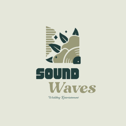 Online Logo Template with Illustrated Graphics for Wedding DJs  5909