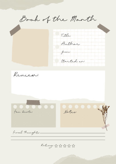 Planner Design Maker for a Reading Journal