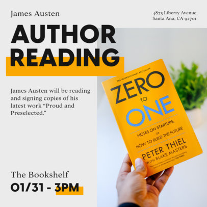 Instagram Post Template Featuring Promotional Graphics for Book Launches