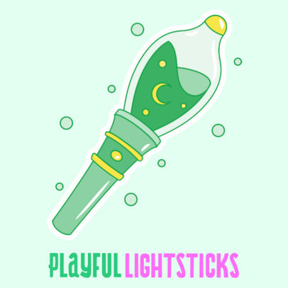 Sticker Maker Featuring a Colorful Lightstick With a K-Pop Theme