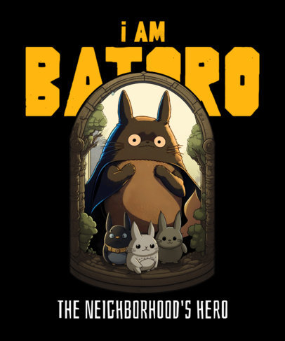  Totoro-Inspired T-Shirt Design Generator Featuring an AI-Themed Illustration 