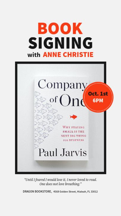 Instagram Story Maker for a Book Signing Event