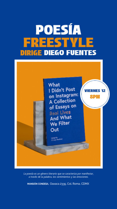 Instagram Story Generator for a Poetry Reading Event