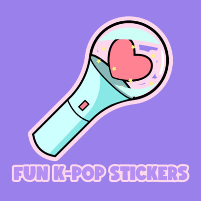 Sticker Maker Featuring a Lightstick Illustration Inspired by a K-Pop Band