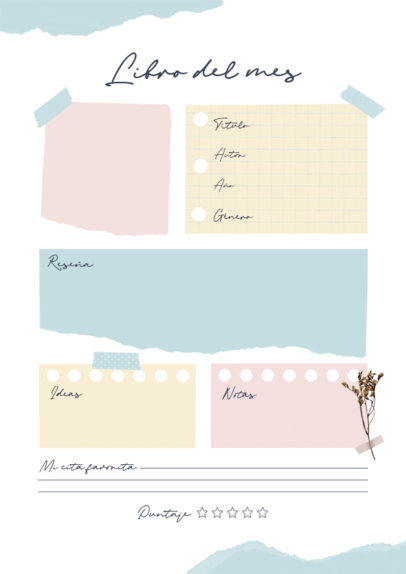 Book Review Planner Design Maker for a Reading Journal