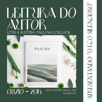 Instagram Post Generator Featuring a Bookstore-Themed Event