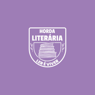 Reading Club Logo Generator Featuring an Emblem With Books