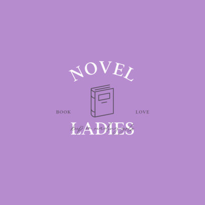 Logo Generator for a Female Book Club with a Book Graphic