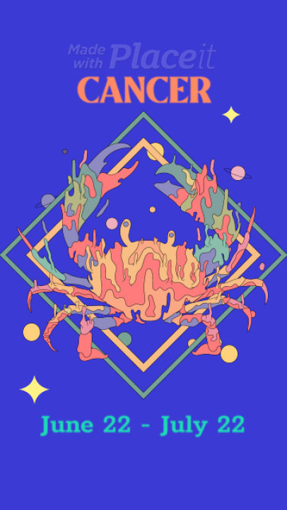 Astrology-Inspired Instagram Story Video Maker Featuring a Cancer Theme
