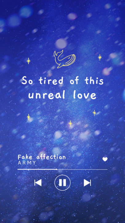 Instagram Story Generator Featuring a BTS Song Playing on a Digital Music Player 5668b