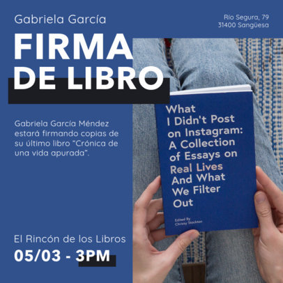 Instagram Post Generator for a Book Signing Event