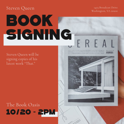Instagram Post Maker Promoting a Book Signing Event