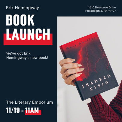 Instagram Post Generator with Bold Fonts for an Upcoming Book Launch Event 