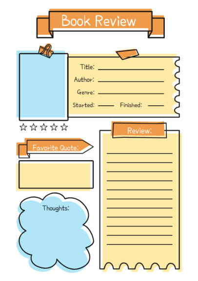 Planner Design Generator Featuring a Colorful Layout for a Book Review