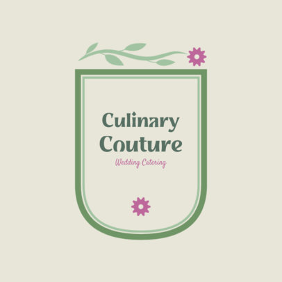 Logo Maker for a Wedding Caterer Featuring an Illustrated Flower