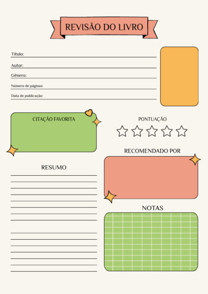 Online Planner Design Template for a Book Journal