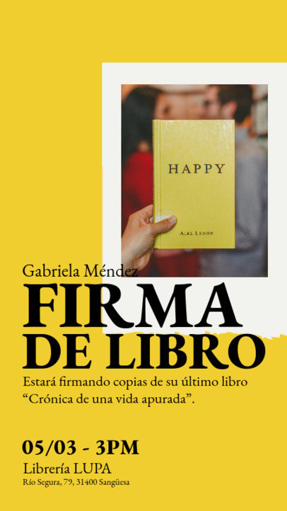 Instagram Story Generator for a Book Signing Event