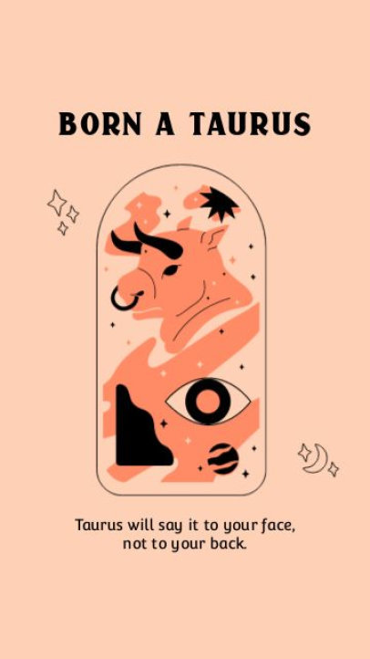 Astrology-Themed Instagram Story Video Maker Featuring a Taurus Theme 6776