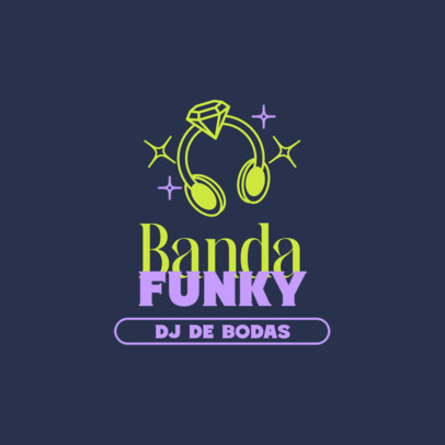 Logo Maker Featuring Ring-Shaped Headphones for a DJ Wedding 5908d