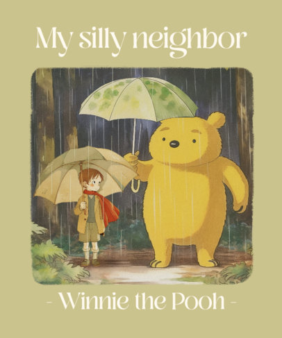 Cute T-Shirt Design Creator With a Graphic Inspired by Totoro 2638k-5670