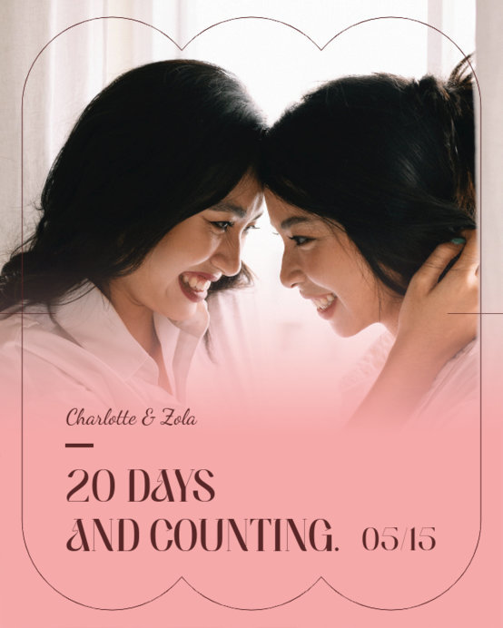 Instagram Post Creator Featuring a Countdown for a Wedding Celebration