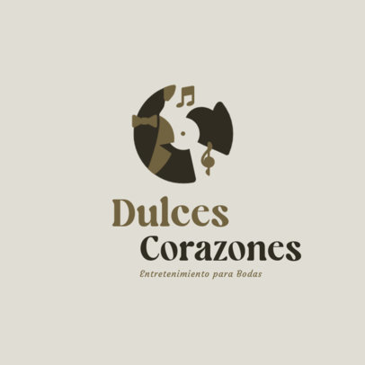 Wedding Entertainment Service Logo Template with an Abstract Vinyl Disc 5909h