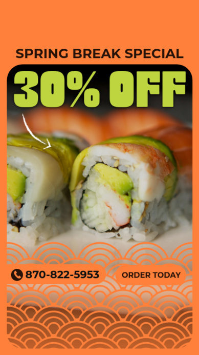 Instagram Story Maker for a Sushi Restaurant's Special Discount