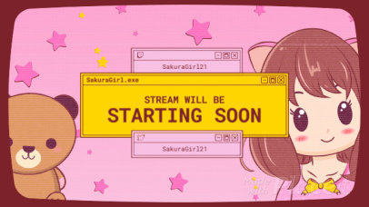 Twitch Screen Video Generator Featuring Cute Kawaii-Themed Graphics 6717