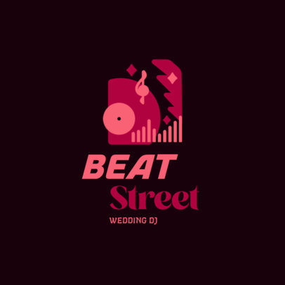 Logo Creator for a Wedding DJ Featuring a Vinyl Disc Illustration 5909c