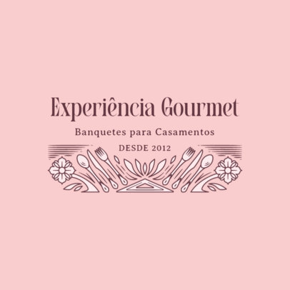 Online Logo Template for a Gourmet Cuisine Banquet Service With a Wedding Theme