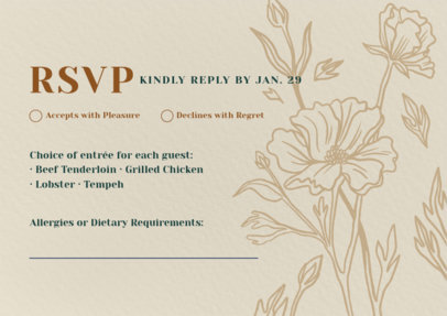 RSVP Card Maker for a Wedding Ceremony Featuring Floral Decorations