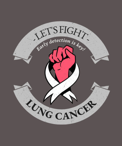 Awareness T-Shirt Design Template With a Lung Cancer Theme