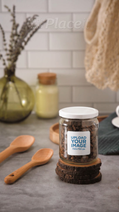 Video of an Eco Jar Being Placed on a Kitchen Table 6757v