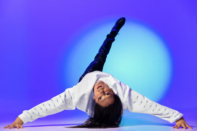 LGBT Pride Month-Themed Sweatshirt Mockup of a Woman in a Vogue Dance Pose 