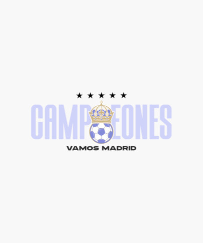 T-Shirt Design Template With a Soccer Theme Inspired by the Champions League and the Real Madrid
