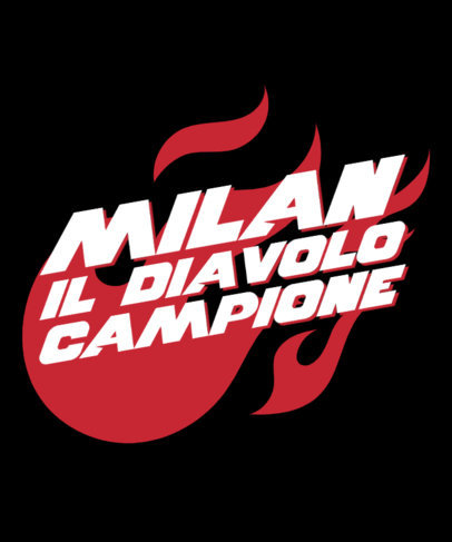 Sports T-Shirt Design Maker Featuring a Champions League-Inspired Theme Supporting a Team from Milan